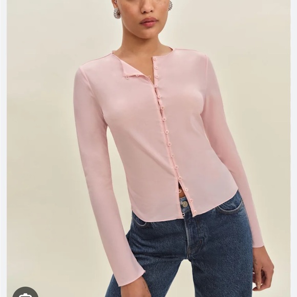 Reformation Tops - NWT REFORMATION Val Knit Cardigan, Pink, size S